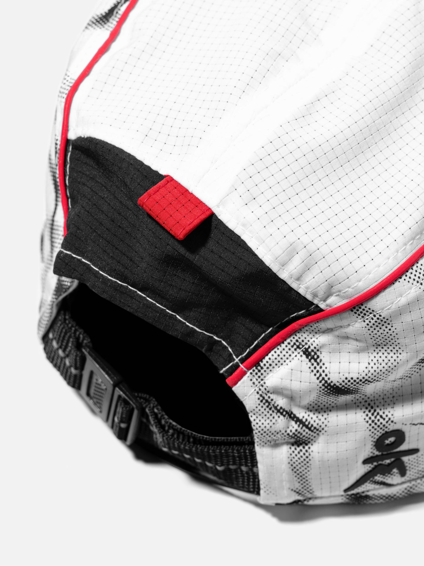 The Brunch Cap in Nimbus White / Reflective Red